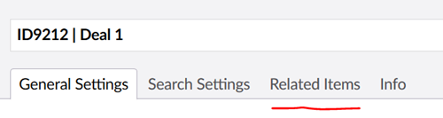 Child Items Tab