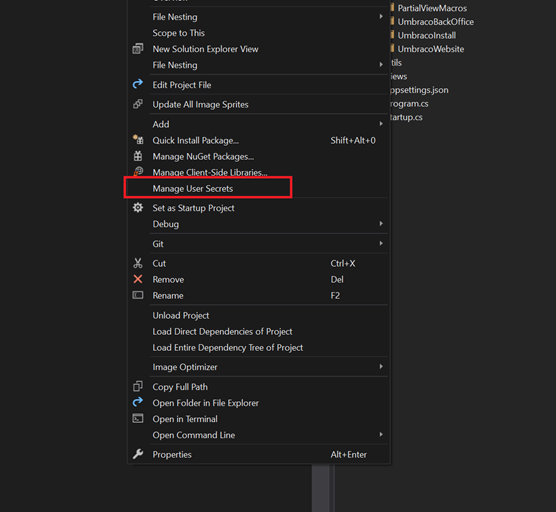 Umbraco 9 App Secrets
